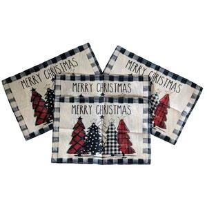 NWOT Christmas placemats (4) country aesthetic, buffalo plaid